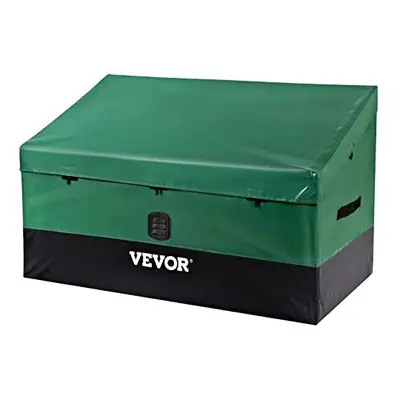 VEOVR Outdoor Storage Box, Gallon Waterproof PE Tarpaulin Deck Box w/Galvanized Frame, All-Weath