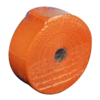 (Orange) 10m Fiberglass Wrap Exhaust Heat Roll Durable Wear-Resistant Shield Tape Insulating Pip