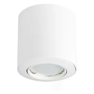 10 x GU10 Gloss White Tiltable Surface Mounted Ceiling Spotlight Downlights