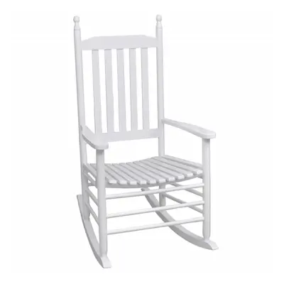 vidaXL Rocking Chair with Curved Seat White Fir Hardwood Patio Indoor Rocker