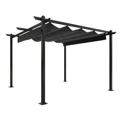 (anthracite) vidaXL Garden Gazebo with Retractable Roof Tent Multi Colours 3x3 m/4x3 m