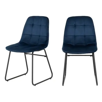 Lukas Chair Sapphire Blue Velvet Fabric Dining Chair x2 Priced Per Pair