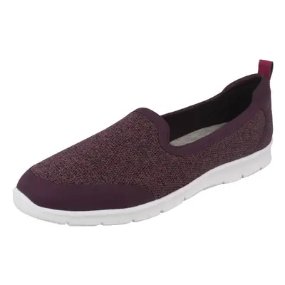 (UK 7, Aubergine (Purple)) Ladies Clarks Slip On Sporty Loafers Step Allena Lo - D Fit