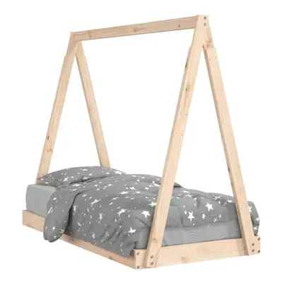 (brown, x cm) vidaXL Kids Bed Frame Bedstead Wooden Bed Base Black 80x200 cm Solid Wood Pine