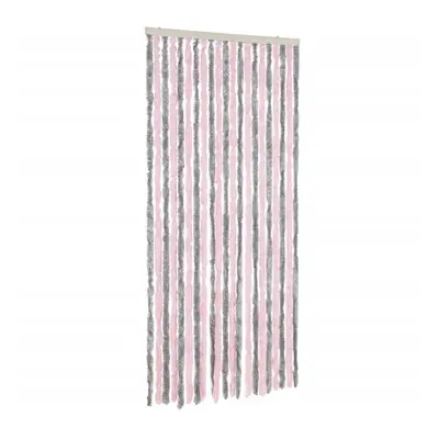 vidaXL Fly Curtain Fly Screen Curtain Silver Grey and Pink 100x200 cm Chenille