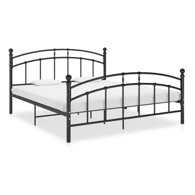 vidaXL Bed Frame Black Metal 140x200 cm Bedroom Adults Kids Bed Base Bedstead