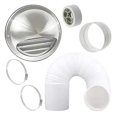 UNIVERSAL Bull Nose Wall Outlet Kit & Extension Hose for Vented Tumble Dryer Air Conditioning Co