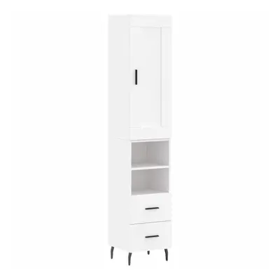 vidaXL Highboard Sideboard Storage Cabinet Side Cabinet White Engineered Wood