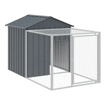 (anthracite, x x cm) vidaXL Chicken Cage with Run Farm Chicken Run Coop Hen House Galvanised Ste