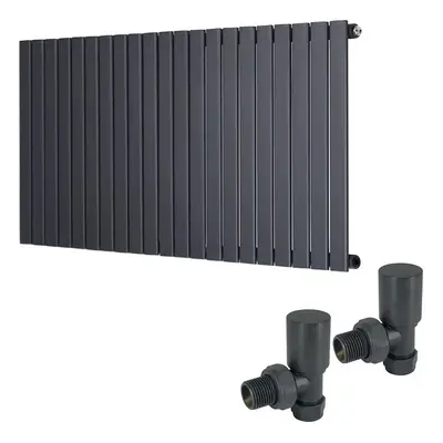 (600 x 1430mm Single) Warmehaus Flat Panel Horizontal Vertical Radiator with Angled Valves