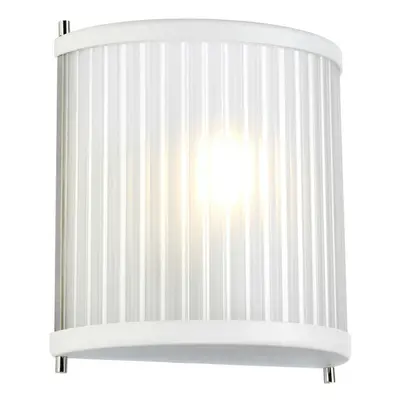 Wall Light White Satin Painted / Highly Polished Nickel LED E27 60W