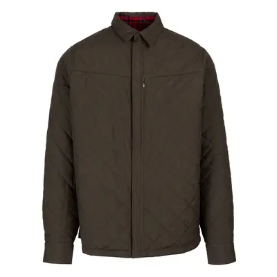 (L, Dark Khaki) Trespass Mens Woodale Reversible Shirt