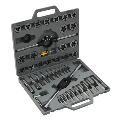 vidaXL Tap and Die Set pcs Metric Wrench Cuts Bolts Engineers Kit Tool Case