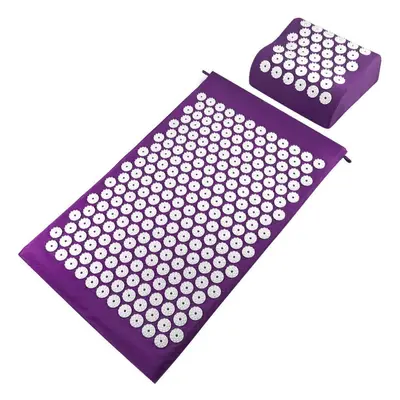 (Purple) Acupuncture Mat Pillow Set Acupressure Cushion Massage Pad