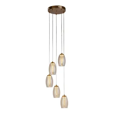 Searchlight Cyclone Light Pendant Bronze, Champagne Glass