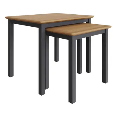 FWStyle Nest of Tables Graphite Blue Oak Veneer Assembled