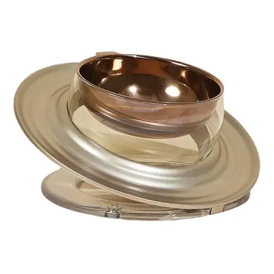 (Gold) Cat Feeder Bowl Dry Wet Separation Rotating Design Foodgrade Material Anti-slip Design Re