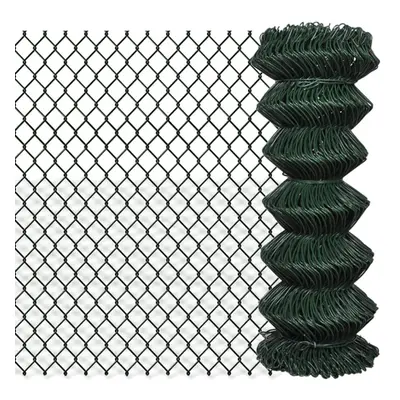 vidaXL Chain Fence 1x15m Green Garden Patio Wire Mesh Panel Fencing Barrier