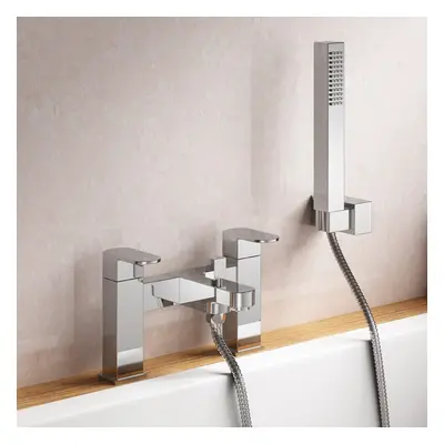 Kevon Basin Mono and Bath Shower Filler with Hand Held Tap Set Chrome