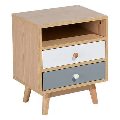 2 Drawer Bedside Table FARGO Light Wood