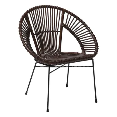 Dining Chair SARITA Rattan Dark Brown