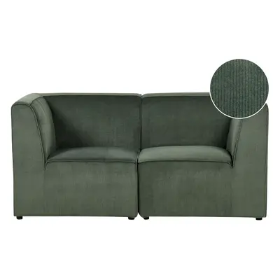 2 Seater Modular Jumbo Cord Sofa Dark Green LEMVIG