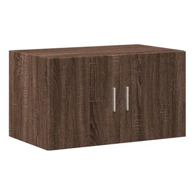 (brown oak) vidaXL Wall Cabinet Bathroom Shelf Wall Hanging Cabinet Black Engineered Wood