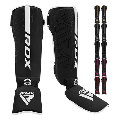 (White, Medium) RDX Shin Guards for Kickboxing, Muay Thai