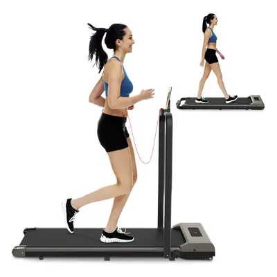 (2-in-1 Folding Treadmill Walking Jogging) Under Desk Electric Treadmill