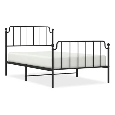 (black, x cm/with headboard & footboard) vidaXL Metal Bed Frame Home Bedroom Bed Base Mattress F