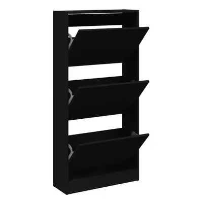 (black, x x 125.5 cm) vidaXL Shoe Cabinet with Flip-Drawers Shoe Storage Shelf Shoe Rack Cupboar