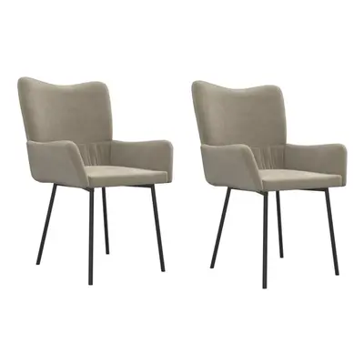 (light grey) vidaXL 2x Dining Chairs Velvet Kitchen Upholstered Dining Chair Multi Colours