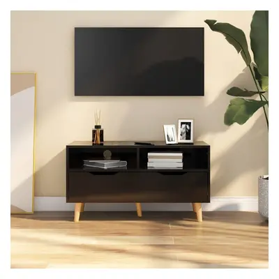 vidaXL TV Cabinet High Gloss Black Engineered Wood TV Stand Media Unit Cabinet