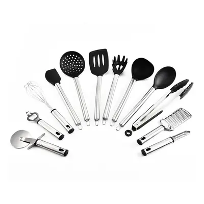 23pcs Steel Handle Silicone Non-Stick Pan Spoon Utensils Kitchenware Cookware