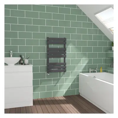 WarmeHaus Flat Panel Anthracite Towel Radiator Bathroom Heated Towel Rail 800x450mm