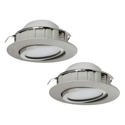 2 PACK Wall / Ceiling Flush Downlight Satin Nickel Plastic 6W Built in LED