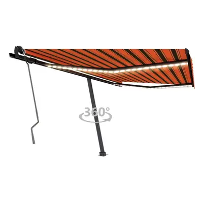 (450 x cm) vidaXL Manual Retractable Awning Canopy Outdoor Awning Folding Arm with LED