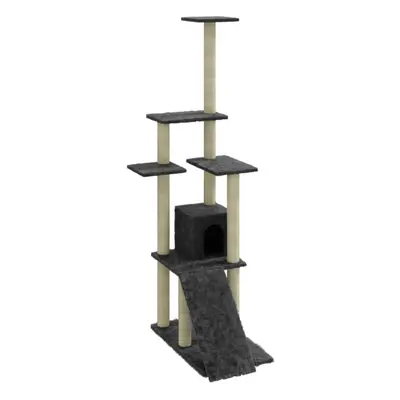 (dark grey) vidaXL Cat Tree with Sisal Scratching Posts cm Cat Playhouse Multi Colours