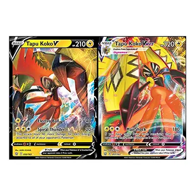 Tapu Koko V & Vmax Ultra Rare Card Set - 050/163 & 051/163 - Battle Styles Sword & Shield