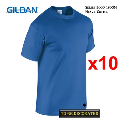 (2XL) Packs Gildan T-SHIRT Basic Tee - 5XL Small Big Men Heavy Cotton (Royal)