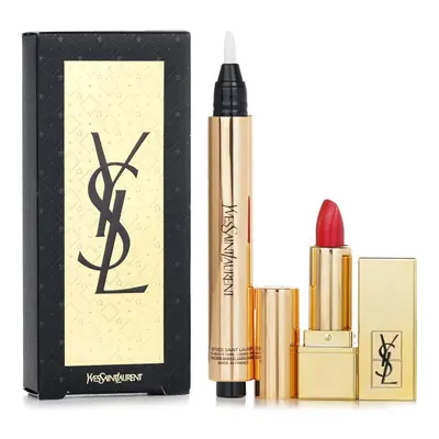 Yves Saint Laurent-Touche Eclat Set: 1xTouch Eclat Radiant Touch #N2 + 1x Mini Rouge Pur Couture