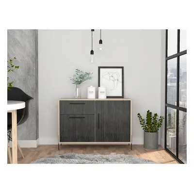 Sideboard Cupboard Cabinet With Doors and Drawer In Grey Oak Effect Storage