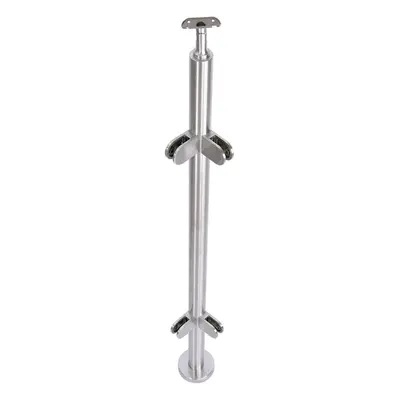 (Corner Post(With Top Rail Saddle)) Stainless Steel Glass Balustrade Railing Posts Clamp