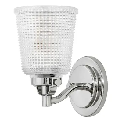 IP44 Wall Light Prismatic Glass Shade Polished Chrome LED G9 3.5W