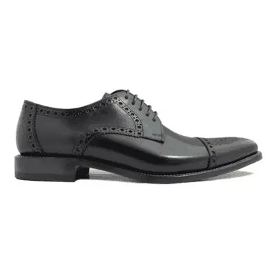 (11 (Adults')) Foley Black Calf Leather Mens Derby Shoes