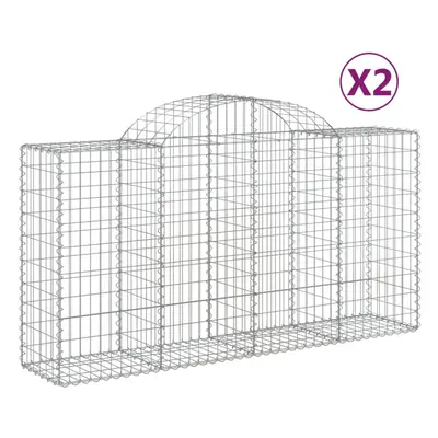 (200 x x 100/120 cm/ pcs) vidaXL Arched Gabion Basket Stone Basket Gabion Retaining Wall Galvani