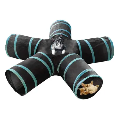 5-way Collapsible Cat Tunnel Tube Kitty Toys Peek Hole for Cat Puppy Rabbit