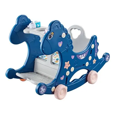 (Blue) in Baby Multifunctional Rocking Horse Toy Rider Rocking Horse Seat Purpose Kids Ride for 