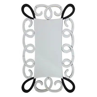 Premier Housewares Black and Silver Scroll Design Wall Mirror