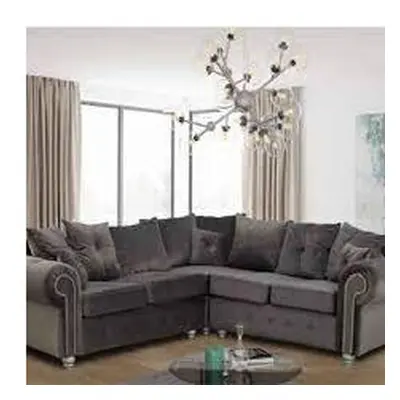 (Grey) Plush Velvet Universal Corner Sofa | Ashwin Sofa